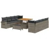 Image de vidaXL - Tuinbank - Set - met - kussen - 11 - pcs - Grijs - Poly - rattan