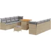 Image de vidaXL - Tuinbank - Set - 11 - st - Beige - Poly - rattan