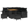 Image de vidaXL - Tuinbank - Set - met - kussen - 8 - pcs - Zwart - poly - rattan