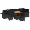 Image de vidaXL - Tuinbank - Set - 9 - pcs - Zwart - poly - rattan