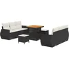 Image de vidaXL - Tuinbank - Set - met - kussen - met - opslag - 9 - pcs - Zwart - poly - rattan