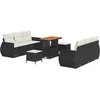 Image de vidaXL - Tuinbank - Set - met - kussen - met - opslag - 9 - pcs - Zwart - poly - rattan