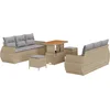 Image de vidaXL - Tuinbank - Set - met - kussen - met - opslag - 9 - pcs - Beige - poly - rattan