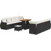 Image de vidaXL - Tuinbank - Set - met - kussen - met - opslag - 11 - pcs - Zwart - poly - rattan