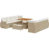 Image de vidaXL - Tuinbank - Set - met - kussen - met - opslag - 11 - pcs - Beige - poly - rattan