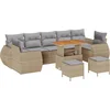 Image de vidaXL - Tuinbank - Set - 10 - pcs - Beige - poly - rattan