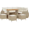 Image de vidaXL - Tuinbank - Set - 9 - pcs - Beige - poly - rattan
