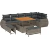Image de vidaXL - Tuinbank - Set - 9 - pcs - Grijs - poly - rattan