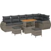 Image de vidaXL - Tuinbank - Set - 9 - pcs - Grijs - poly - rattan