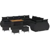 Image de vidaXL - Tuinbank - Set - 14 - pcs - Zwart - poly - rattan