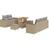 Image de vidaXL - Tuinbank - Set - 8 - pcs - Beige - poly - rattan