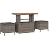 Image de vidaXL - Tuinbank - Set - met - kussen - 9 - pcs - Grijs - poly - rattan