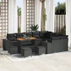 Image de vidaXL - Tuinbank - Set - met - kussen - 13 - pcs - Zwart - poly - rattan