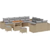 Image de vidaXL - Tuinbank - Set - met - kussen - 13 - pcs - Beige - poly - rattan