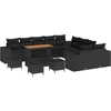 Image de vidaXL - Tuinbank - Set - met - kussen - 14 - pcs - Zwart - poly - rattan