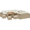 Image de vidaXL - Tuinbank - Set - met - kussen - 14 - pcs - Beige - poly - rattan