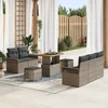 Image de vidaXL - Tuinbank - Set - met - kussen - 8 - pcs - Grijs - poly - rattan