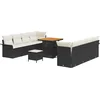 Image de vidaXL - Tuinbank - Set - met - kussen - 11 - pcs - Zwart - poly - rattan