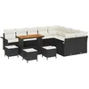 Image de vidaXL - Tuinbank - Set - met - kussen - 12 - pcs - Zwart - poly - rattan