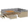 Image de vidaXL - Tuinbank - Set - met - kussen - 12 - pcs - Beige - poly - rattan
