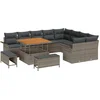 Image de vidaXL - Tuinbank - Set - met - kussen - 12 - pcs - Grijs - poly - rattan