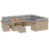 Image de vidaXL - Tuinbank - Set - met - kussen - 12 - pcs - Beige - poly - rattan