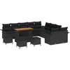 Image de vidaXL - Tuinbank - Set - met - kussen - 13 - pcs - Zwart - poly - rattan