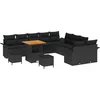 Image de vidaXL - Tuinbank - Set - met - kussen - 13 - pcs - Zwart - poly - rattan