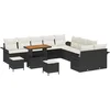Image de vidaXL - Tuinbank - Set - met - kussen - 13 - pcs - Zwart - poly - rattan