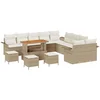 Image de vidaXL - Tuinbank - Set - met - kussen - 13 - pcs - Beige - poly - rattan