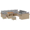 Image de vidaXL - Tuinbank - Set - met - kussen - 13 - pcs - Beige - poly - rattan
