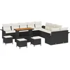 Image de vidaXL - Tuinbank - Set - met - kussen - 14 - pcs - Zwart - poly - rattan