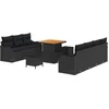 Image de vidaXL - Tuinbank - Set - met - kussen - 10 - pcs - Zwart - poly - rattan