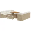 Image de vidaXL - Tuinbank - Set - met - kussen - 11 - pcs - Beige - poly - rattan
