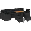 Image de vidaXL - Tuinbank - Set - met - kussen - 10 - pcs - Zwart - poly - rattan