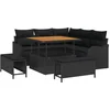 Image de vidaXL - Tuinbank - Set - met - kussen - 8 - pcs - Zwart - poly - rattan