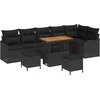 Image de vidaXL - Tuinbank - Set - met - kussen - 9 - pcs - Zwart - poly - rattan