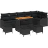 Image de vidaXL - Tuinbank - Set - met - kussen - 10 - pcs - Zwart - poly - rattan