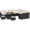 Image de vidaXL - Tuinbank - Set - met - kussen - 12 - pcs - Zwart - poly - rattan