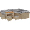Image de vidaXL - Tuinbank - Set - met - kussen - 13 - pcs - Beige - poly - rattan