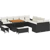 Image de vidaXL - Tuinbank - Set - met - kussen - 13 - pcs - Zwart - poly - rattan