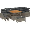 Image de vidaXL - Tuinbank - Set - met - kussen - 9 - pcs - Grijs - poly - rattan
