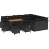 Image de vidaXL - Tuinbank - Set - met - kussen - 12 - pcs - Zwart - poly - rattan