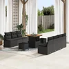 Image de vidaXL - Tuinbank - Set - met - kussen - 10 - pcs - Zwart - poly - rattan