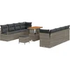 Image de vidaXL - Tuinbank - Set - met - kussen - 11 - pcs - Grijs - poly - rattan