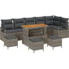 Image de vidaXL - Tuinbank - Set - met - kussen - 10 - pcs - Grijs - Poly - rattan