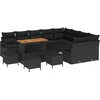 Image de vidaXL - Tuinbank - Set - met - kussen - 12 - pcs - Zwart - poly - rattan
