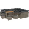 Image de vidaXL - Tuinbank - Set - met - kussen - 12 - pcs - Grijs - poly - rattan