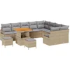Image de vidaXL - Tuinbank - Set - met - kussen - 12 - pcs - Beige - poly - rattan