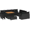 Image de vidaXL - Tuinbank - Set - met - kussen - 13 - pcs - Zwart - poly - rattan